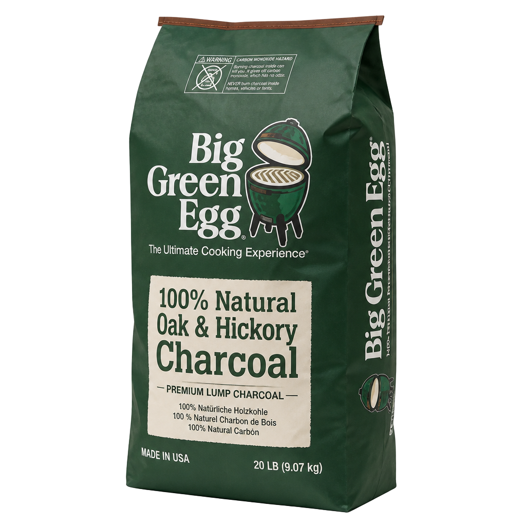 Bag of Big Green Egg 100% natural oak and hickory charcoal